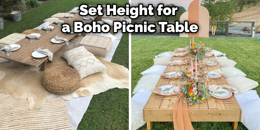 Set Height for a Boho Picnic Table