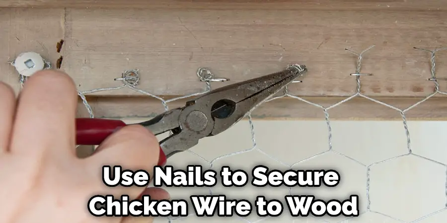 Use Nails to Secure  Chicken Wire to Wood