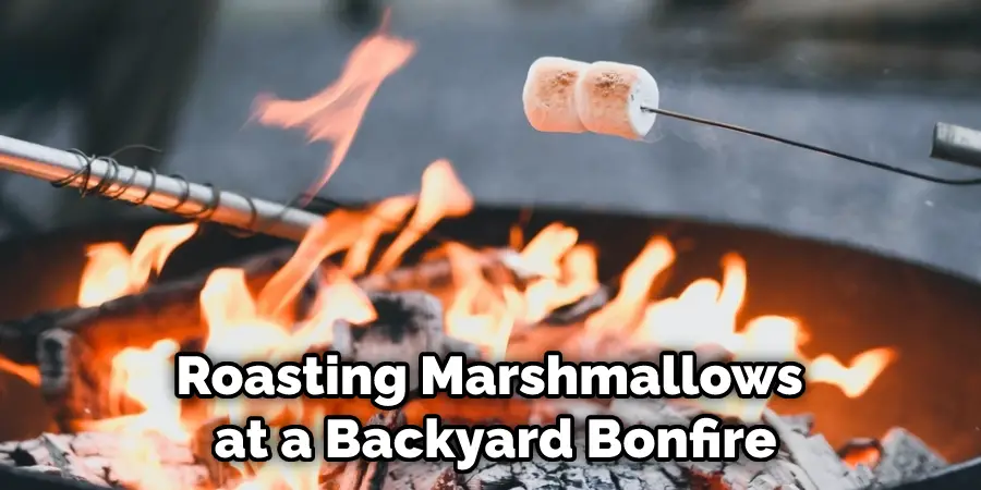 Roasting Marshmallows at a Backyard Bonfire