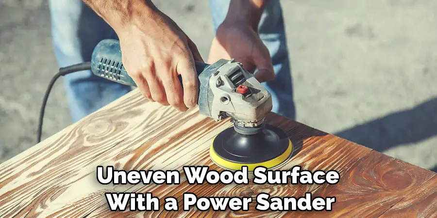 Uneven Wood Surface With a Power Sander