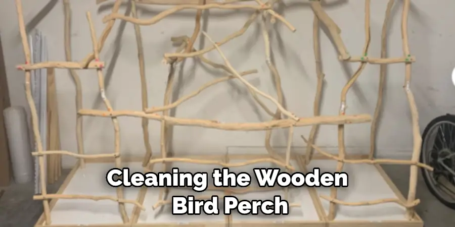 Cleaning the Wooden Bird Perch