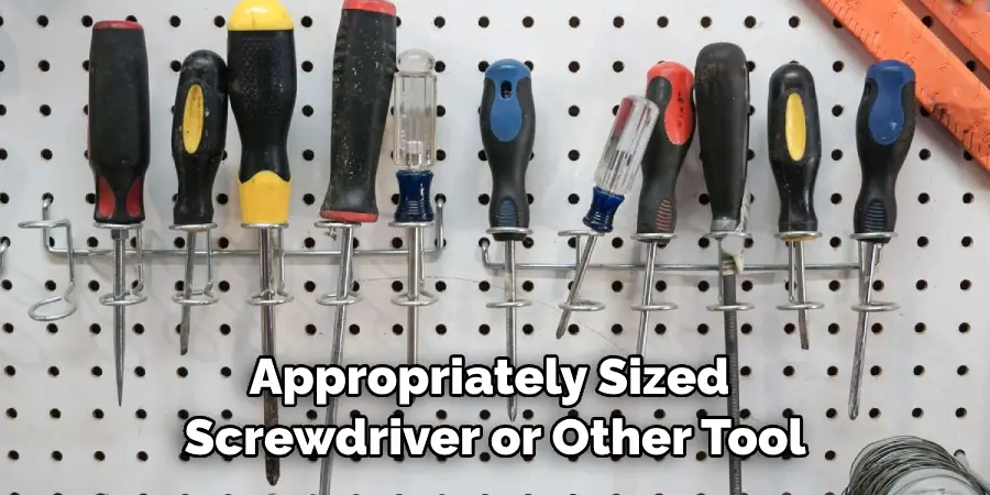 Appropriately Sized Screwdriver or Other Tool