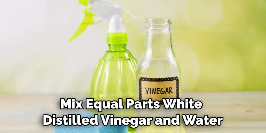 Mix equal parts white distilled vinegar and water