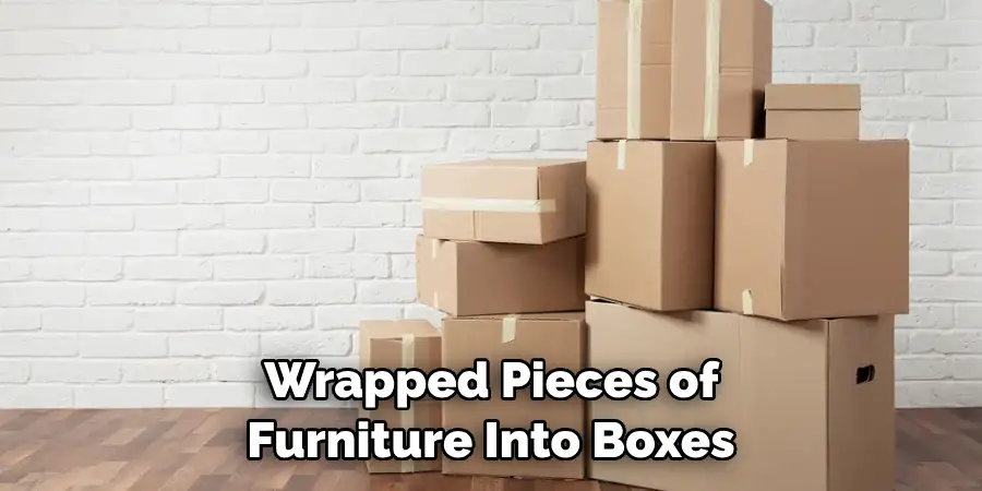 Wrapped Pieces of Furniture Into Boxes 