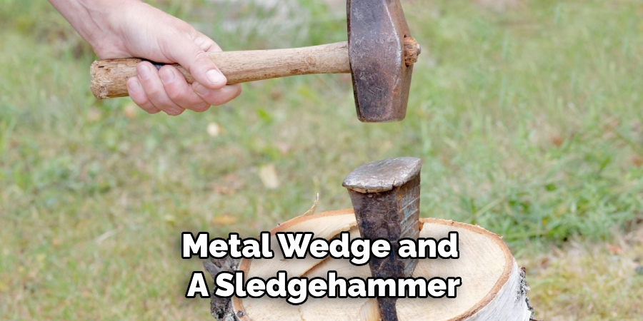 Metal Wedge and a Sledgehammer