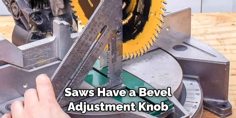 Saws Have a Bevel Adjustment Knob