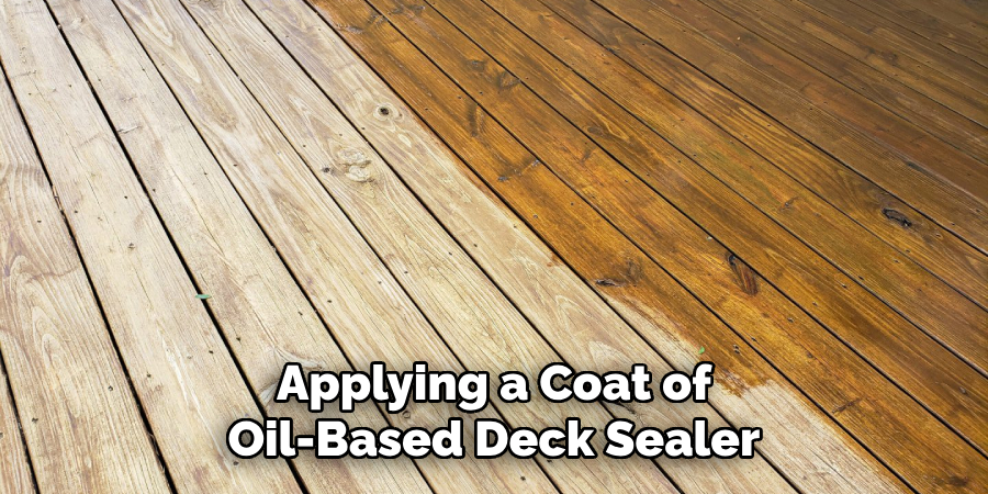 Applying a Coat of Oil-based Deck Sealer