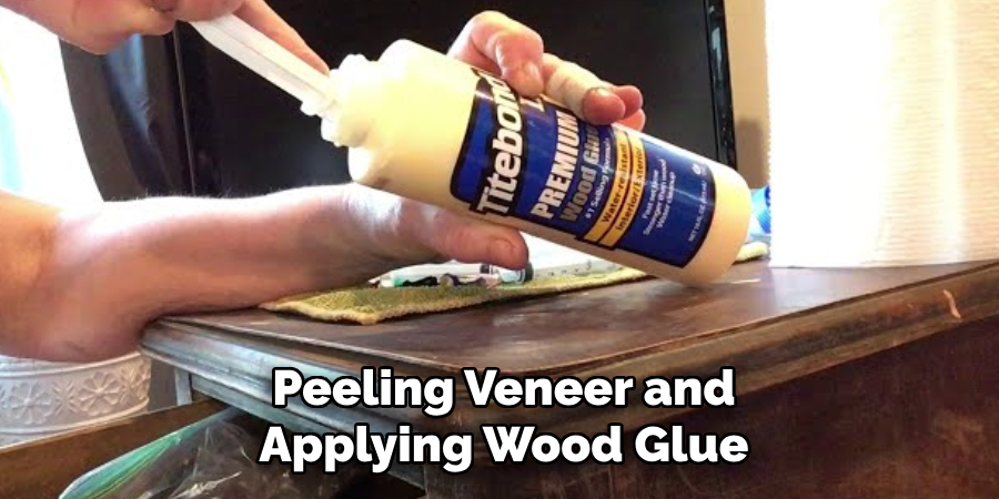 Peeling Veneer and Applying Wood Glue