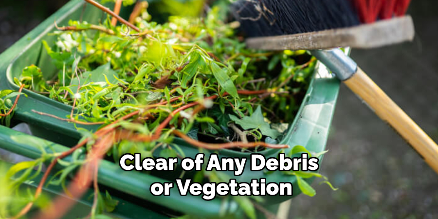 Clear of Any Debris or Vegetation