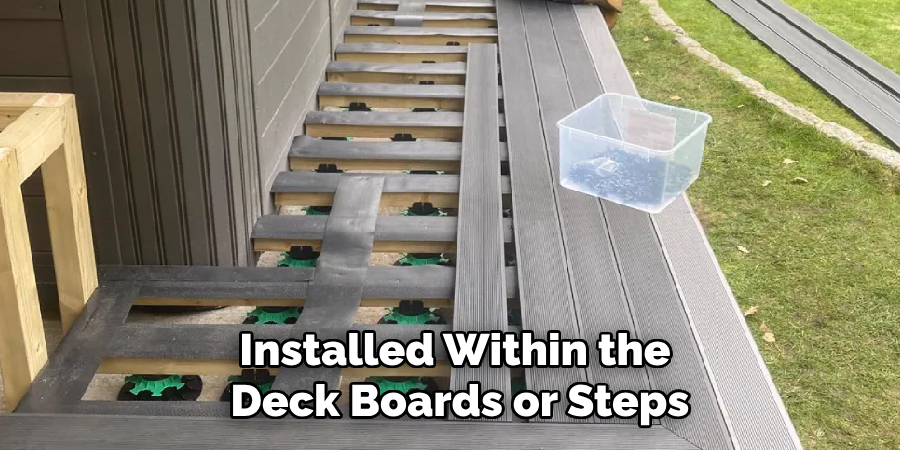 Installed Within the
 Deck Boards or Steps