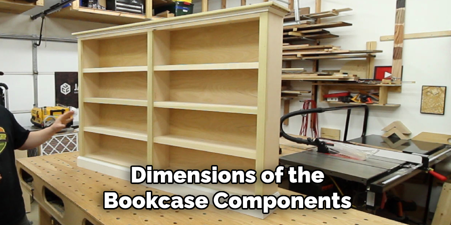 Dimensions of the Bookcase Components