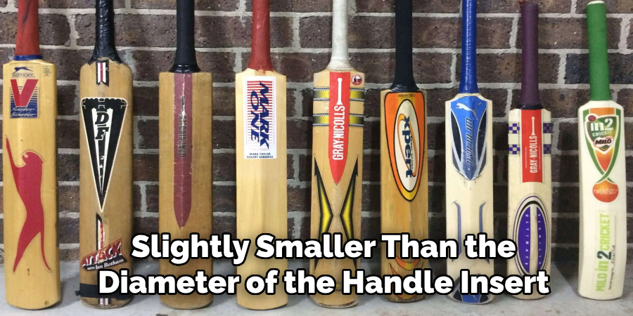 Slightly Smaller Than the
Diameter of the Handle Insert 