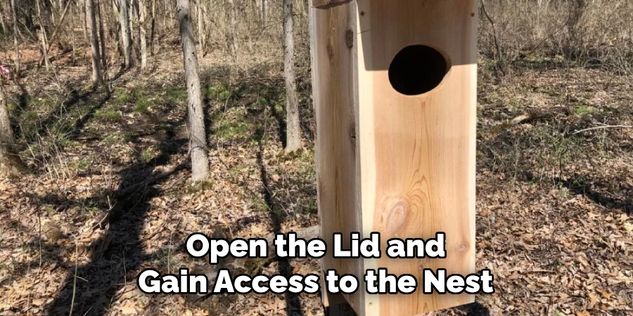 Open the Lid and
Gain Access to the Nest