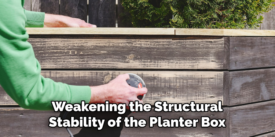 Weakening the Structural
Stability of the Planter Box